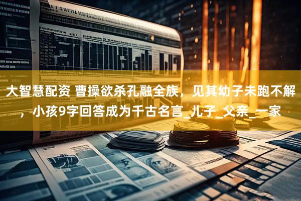 大智慧配资 曹操欲杀孔融全族，见其幼子未跑不解，小孩9字回答成为千古名言_儿子_父亲_一家